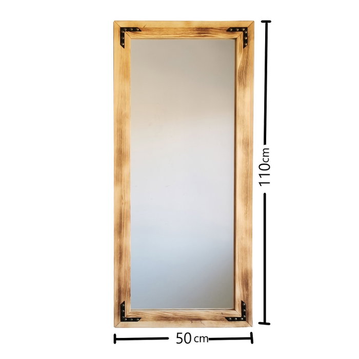 Hanah Home Espejo Bohemio de Madera Maciza de Pino, Nogal